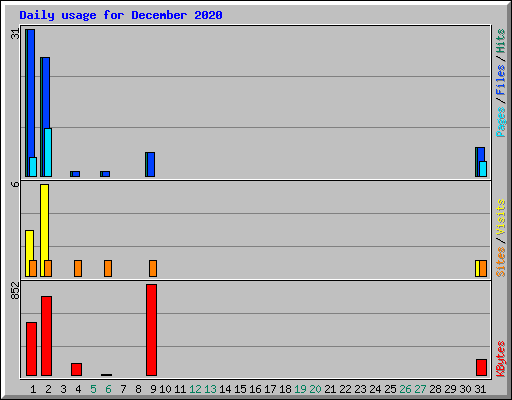 Daily usage for December 2020